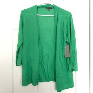 NWT CLASSIC EDITIONS Cardigan M Long Sleeve Cuff Accents Green